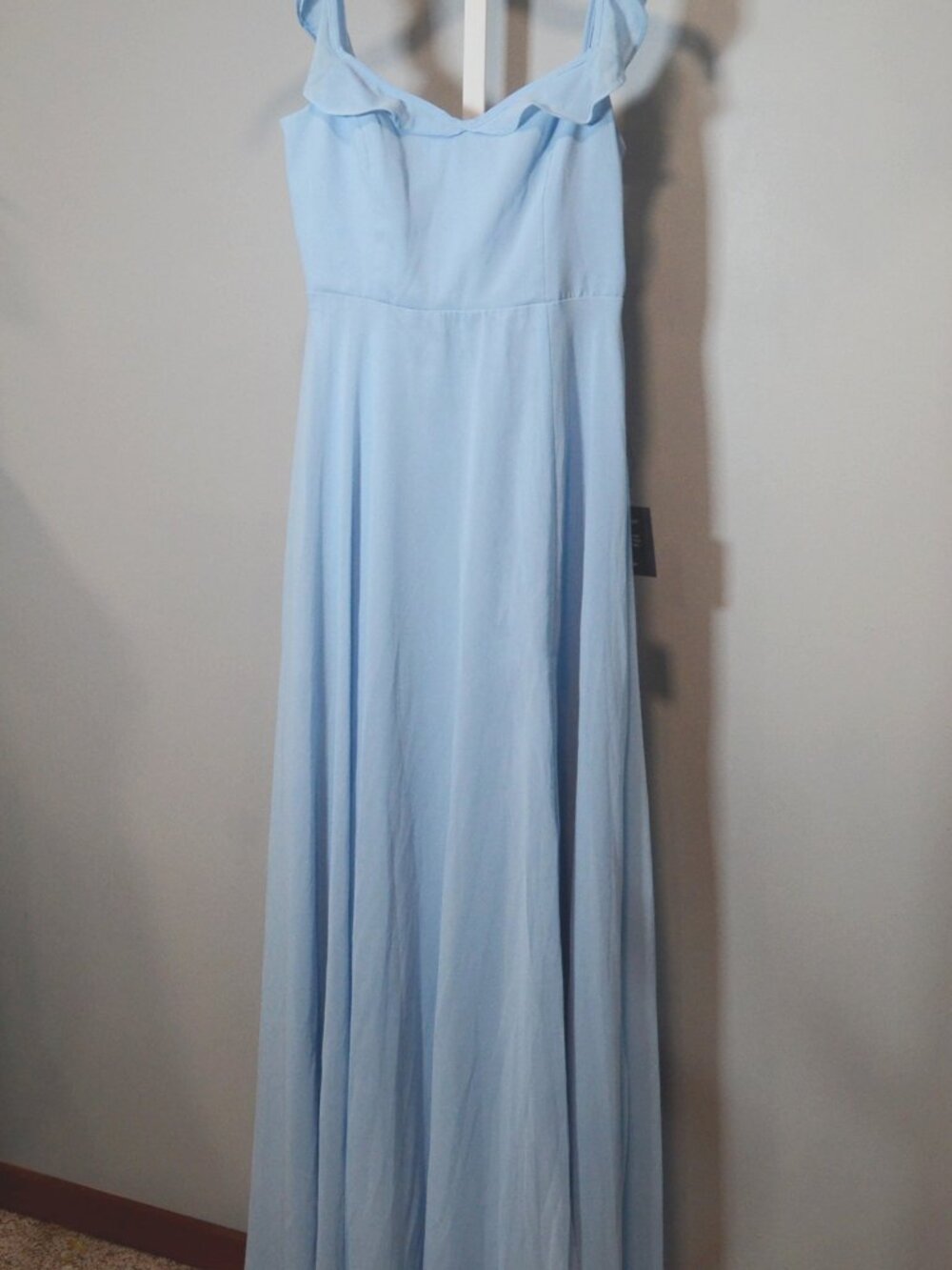 NWT‎ Lulus Special Occasion Lined Maxi Dress Size S Light Blue Chiffon